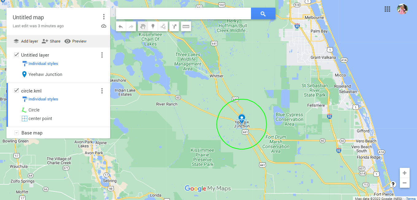 นี่คือวิธีที่เราเพิ่มรัศมีใน Google Maps ด้วยความช่วยเหลือของ KML Circle Generator