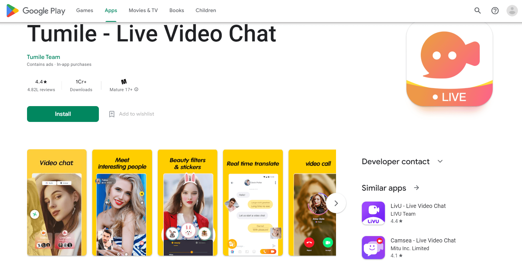 Live-Chat Tumile Playstore. 24 Beste Video-Chat-App mit Fremden online