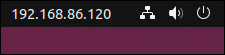 L'extension d'adresse IP LAN dans la barre supérieure d'Ubuntu
