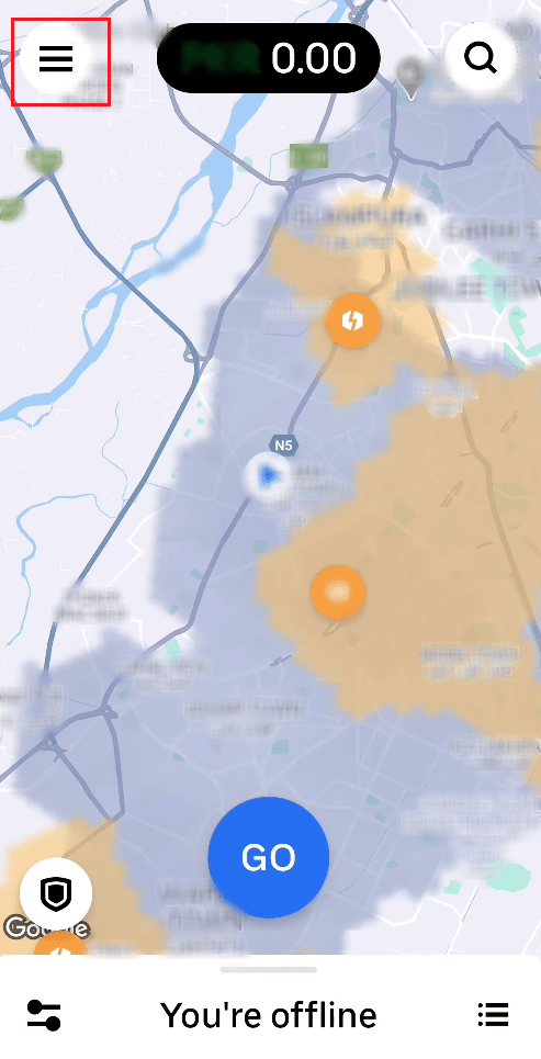 Toca el icono de la hamburguesa en la esquina superior izquierda