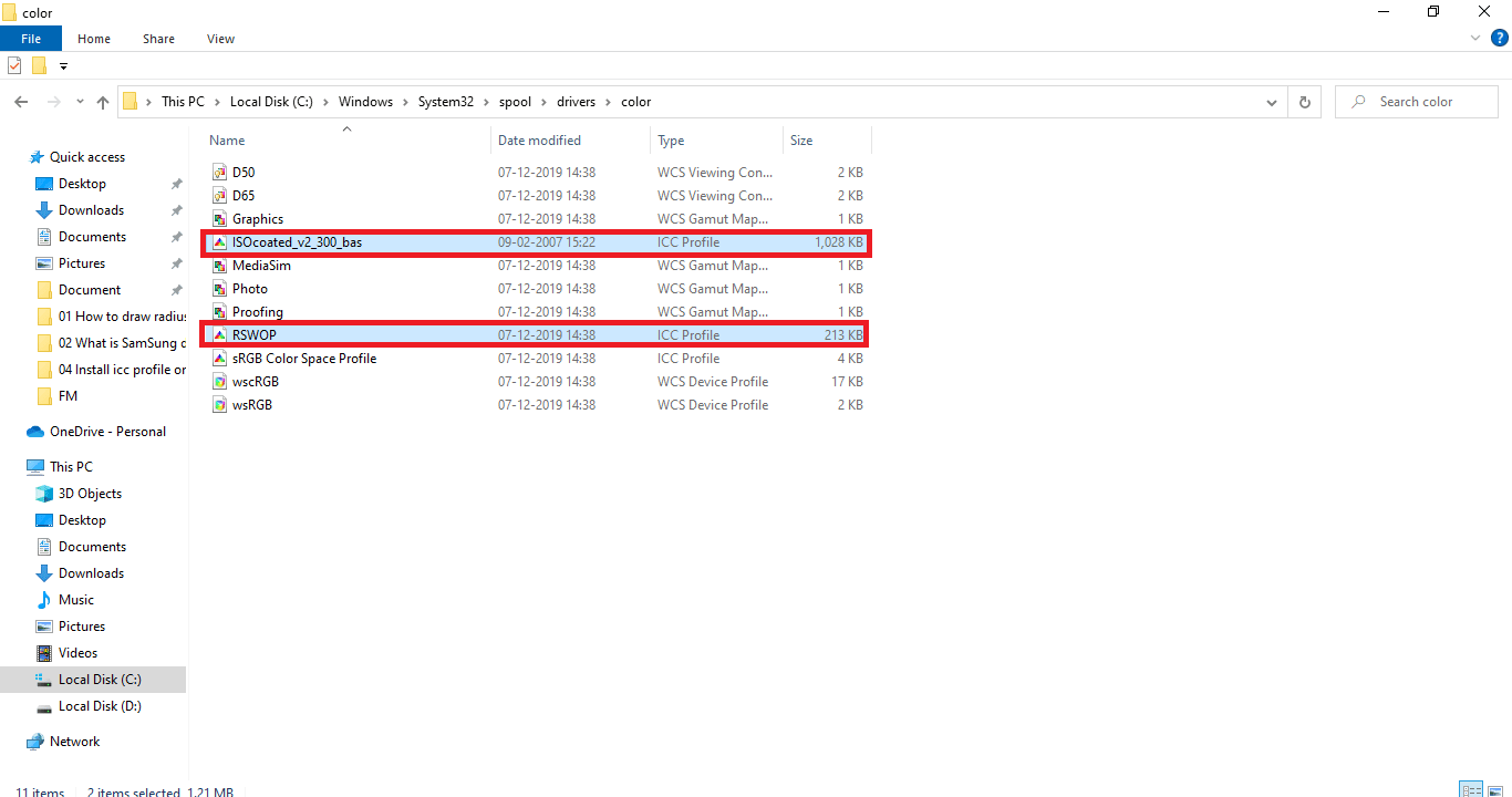 เลือกโปรไฟล์ ICC ที่ไม่ต้องการ วิธีติดตั้งโปรไฟล์ ICC บน Windows 10