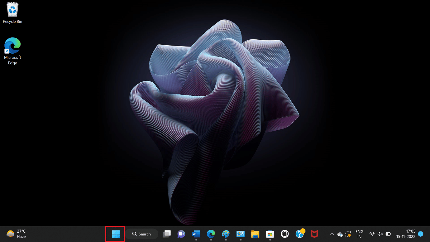 Toque el icono de Windows