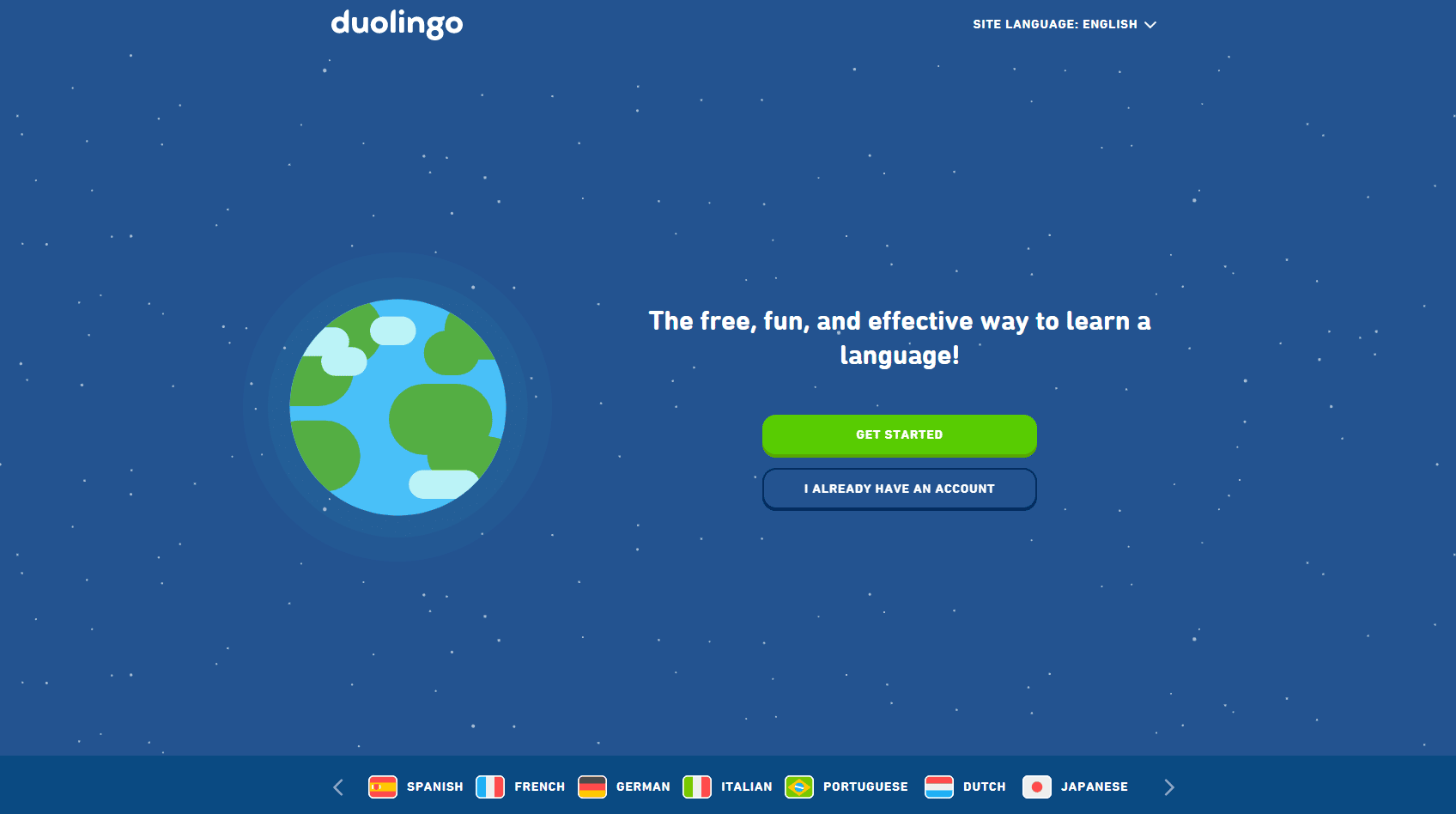 Sitio web de Duolingo