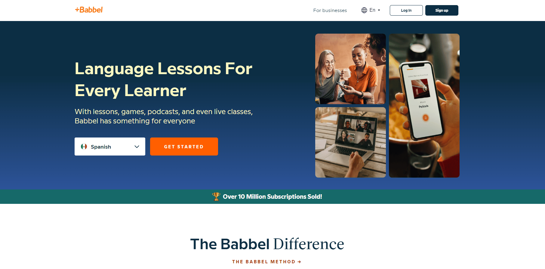 Sito web di Babbel