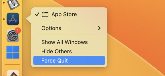 Tieni premuto il tasto "Opzione" per forzare l'uscita dal Mac App Store