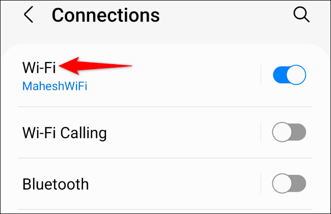 Ketuk "Wi-Fi".