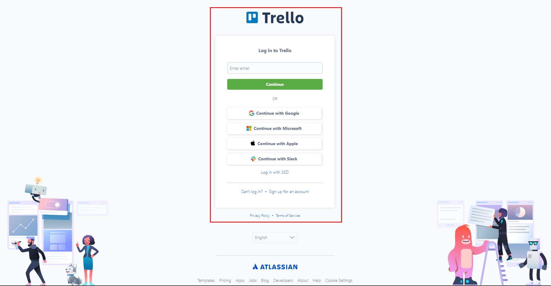 halaman masuk Trello. Cara Menghubungkan Kartu Trello ke Seluruh Papan