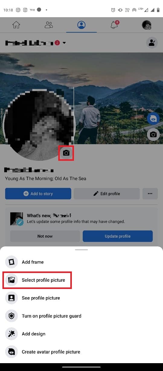 atingeți Selectați imaginea de profil. Remediați Nu se poate schimba Poza de profil Messenger pe Android