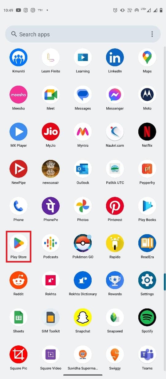 Deschideți Magazinul Google Play din meniul telefonului