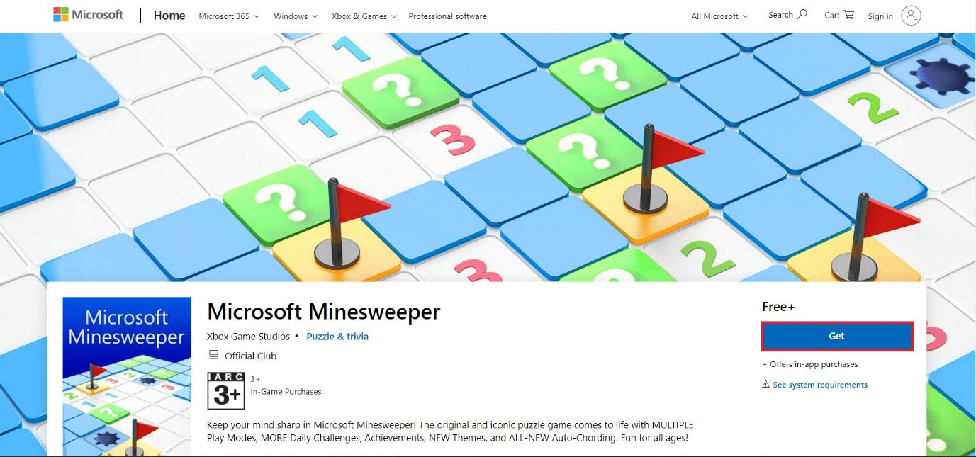 microsoft マインスイーパのダウンロード ページ。ダウンロードする Windows 10 向けの 50 の最高の無料ゲーム