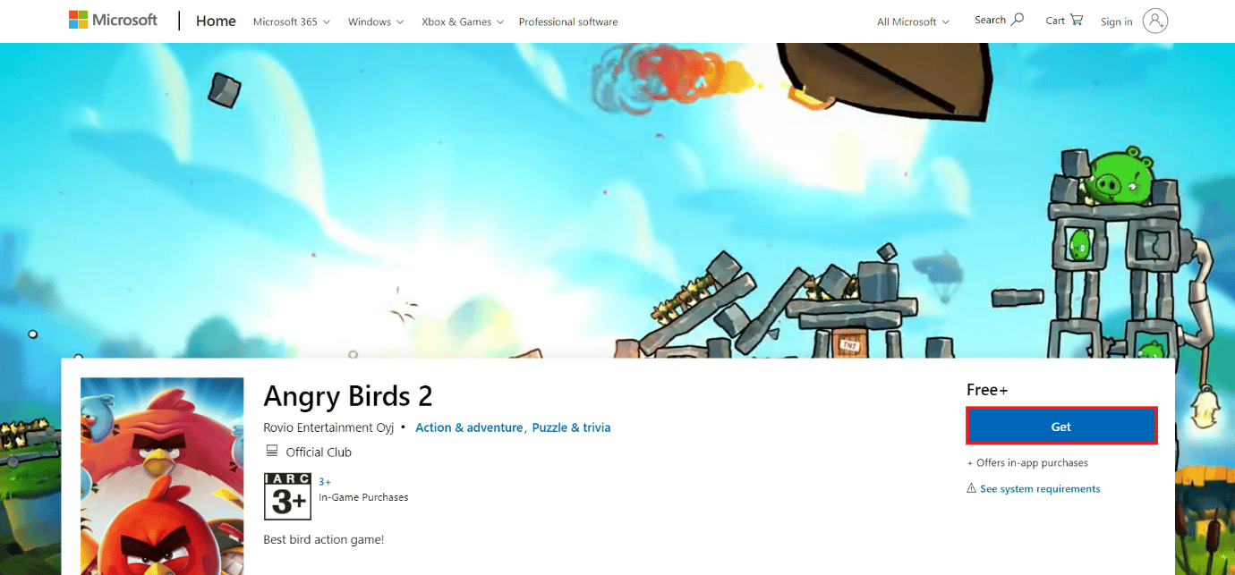 pagina de descarga de angry birds 2