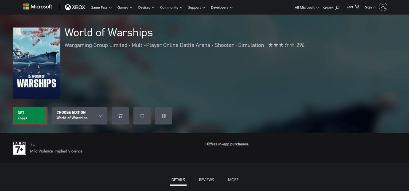 Download-Seite von World of Warships