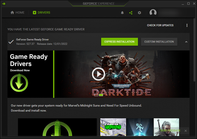 I driver NVIDIA possono essere aggiornati automaticamente con GeForce Experience.