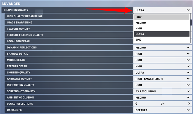 Ajustes gráficos de Overwatch 2.