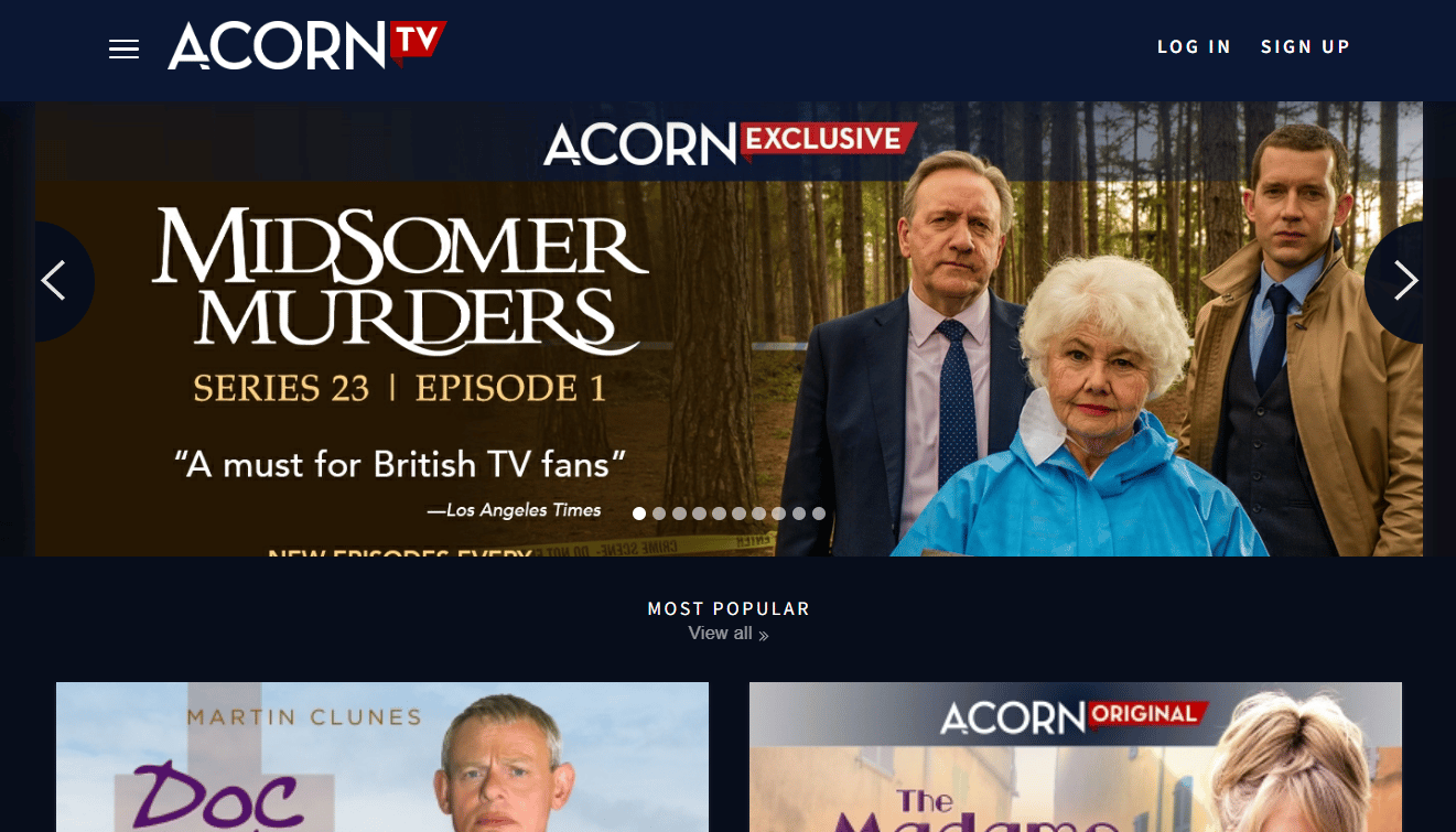 Site Web d'Acorn TV