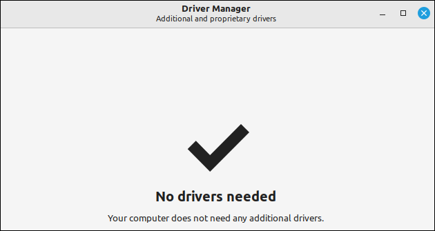 O aplicativo gerenciador de driver no Linux Mint 21.1