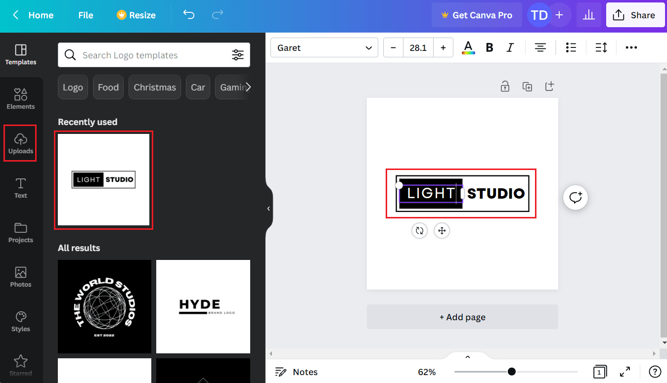 Scheda Caricamenti - Carica file e carica il tuo logo - logo caricato - Fai doppio clic sul testo e modificalo | Come puoi cambiare l'avatar del mixer