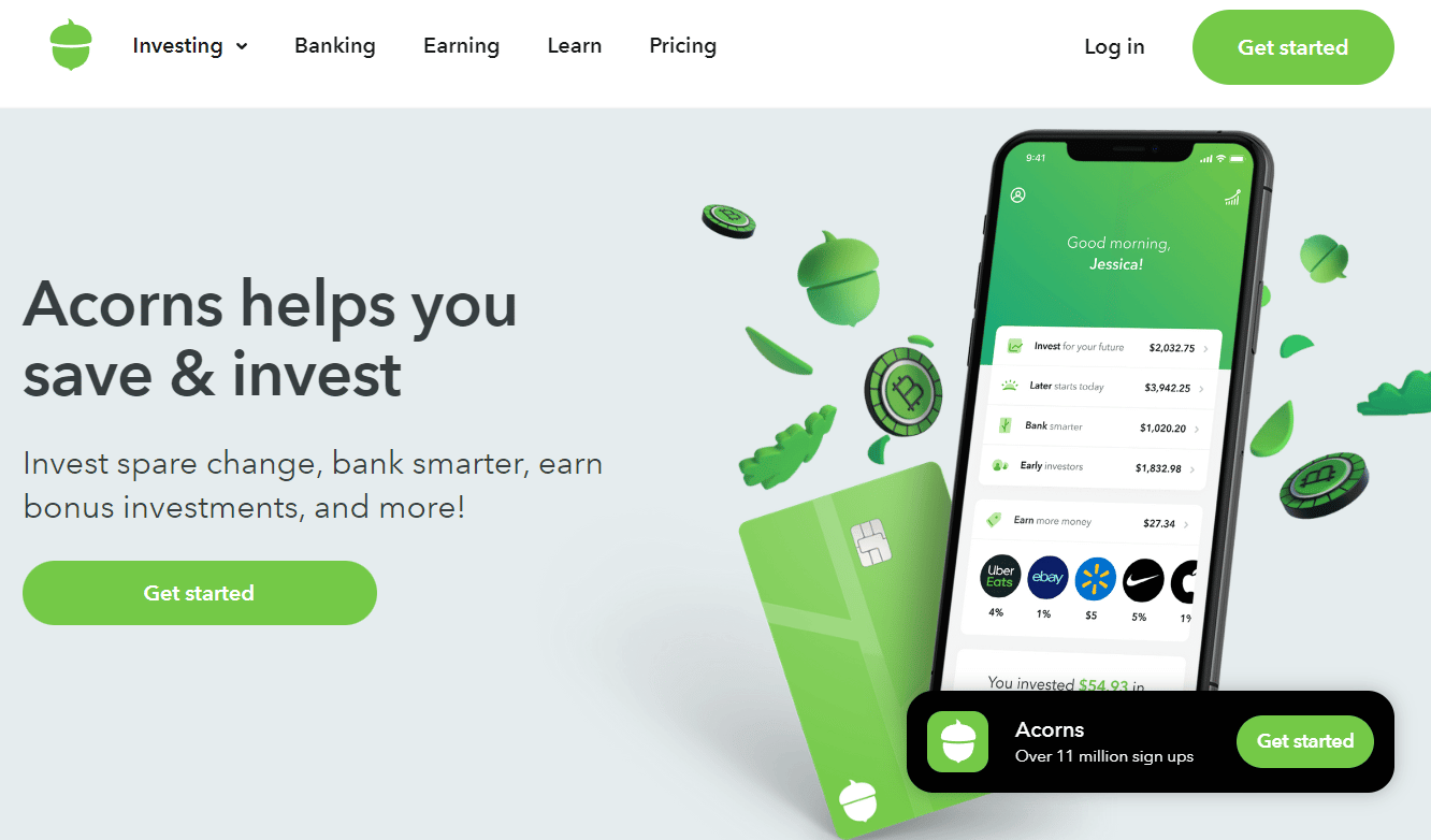 Situs web biji pohon ek | buat akun investasi Acorns