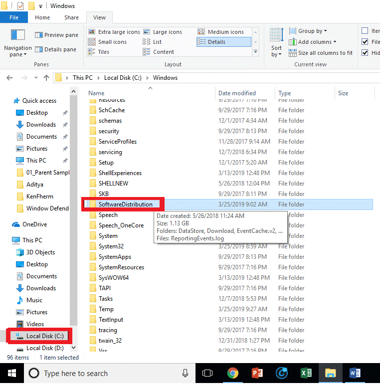 โฟลเดอร์ SoftwareDistribution บน Windows 10 | ข้อผิดพลาดในการเปิดใช้งาน 0x80073CFB