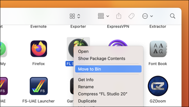 Excluir um aplicativo no macOS com o Finder