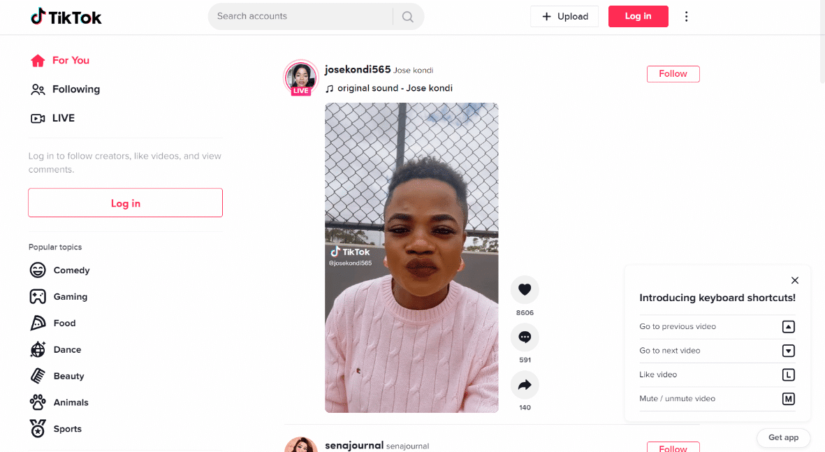 Besuchen Sie die offizielle Website von TikTok in Ihrem Browser