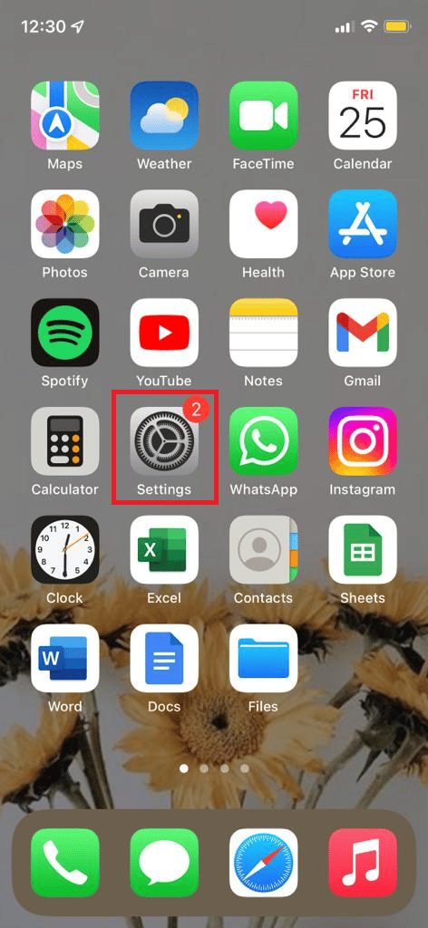 iphone'da ayarlar seçeneği