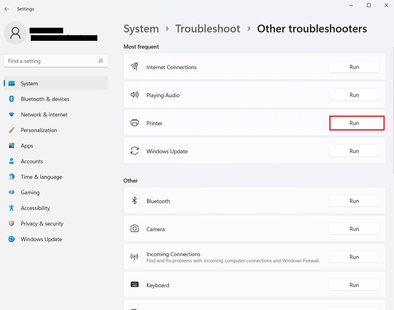 Clique em Executar | Não é possível imprimir do Chrome