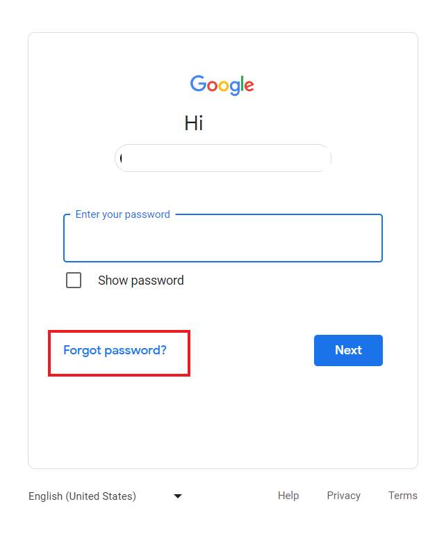 Reimposta password | Impossibile accedere a YouTube