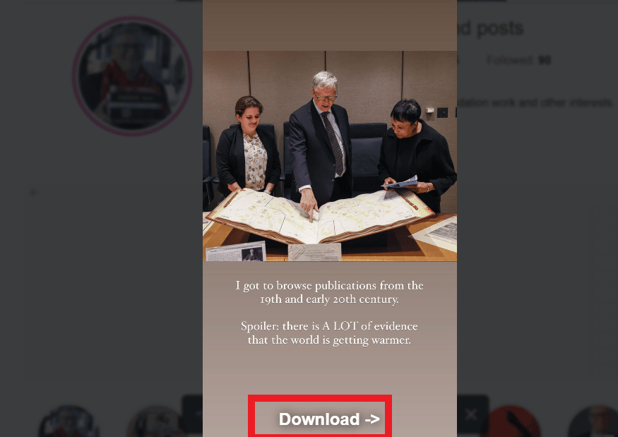 Fai clic sul pulsante di download per salvare su StoriesIG