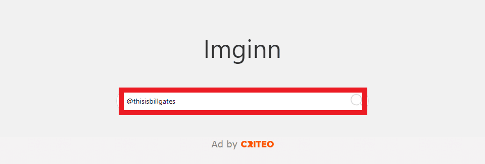 أدخل اسم المستخدم في شريط البحث في Imglnn | مشاهدة منشورات وقصص انستجرام بدون حساب