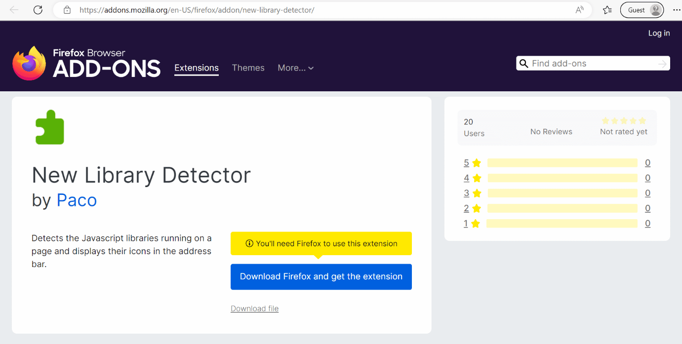 novo detector de biblioteca