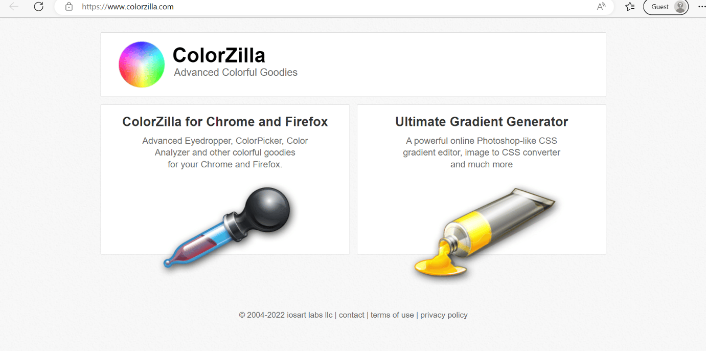 halaman web colorzilla