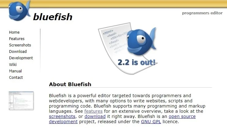 Голубая рыбка. Лучшее программное обеспечение для кодирования для ПК
