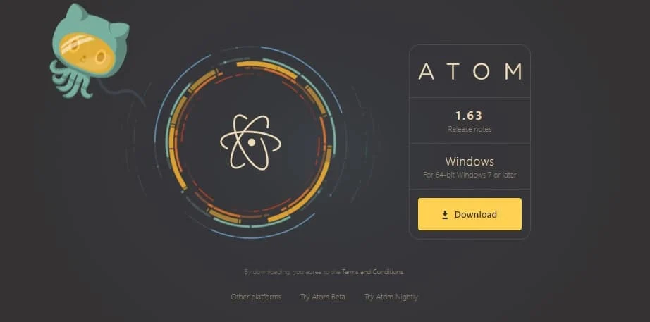 Атом. 30 лучших редакторов кода для Windows