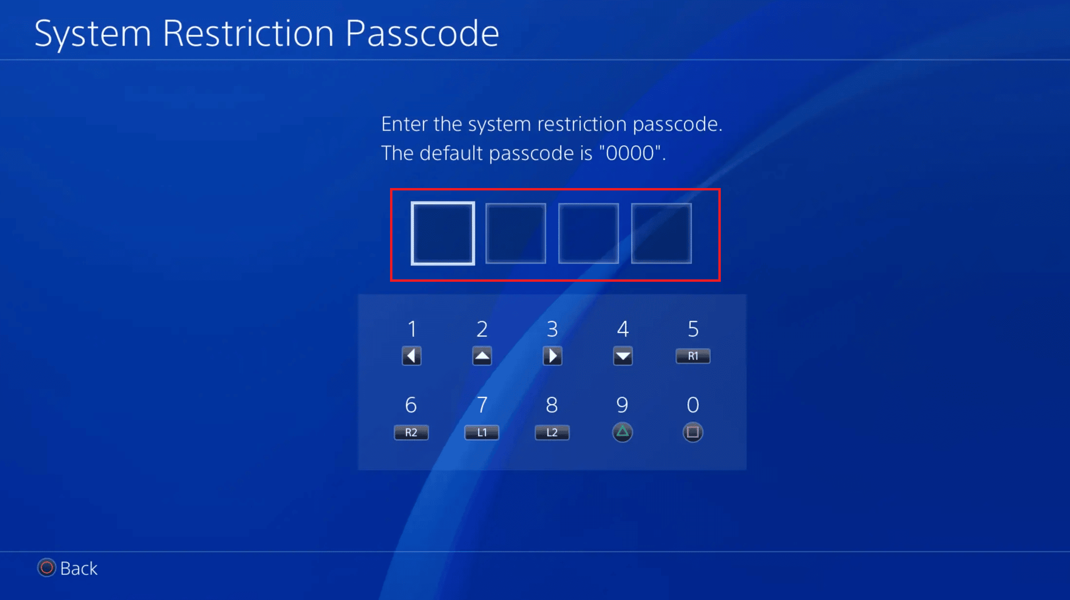 Inserisci il tuo codice di accesso | Come modificare i controlli parentali su PS4