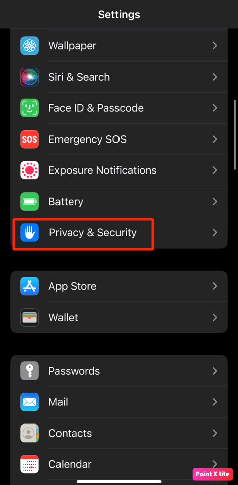 wybierz prywatność i bezpieczeństwo | Jak naprawić iPhone Udostępnij Moja lokalizacja jest wyszarzona