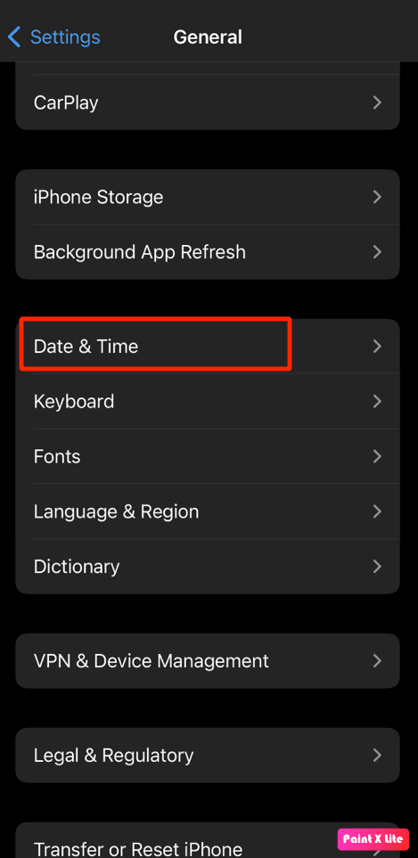 選擇日期和時間選項 |如何修復 iPhone 共享我的位置顯示為灰色