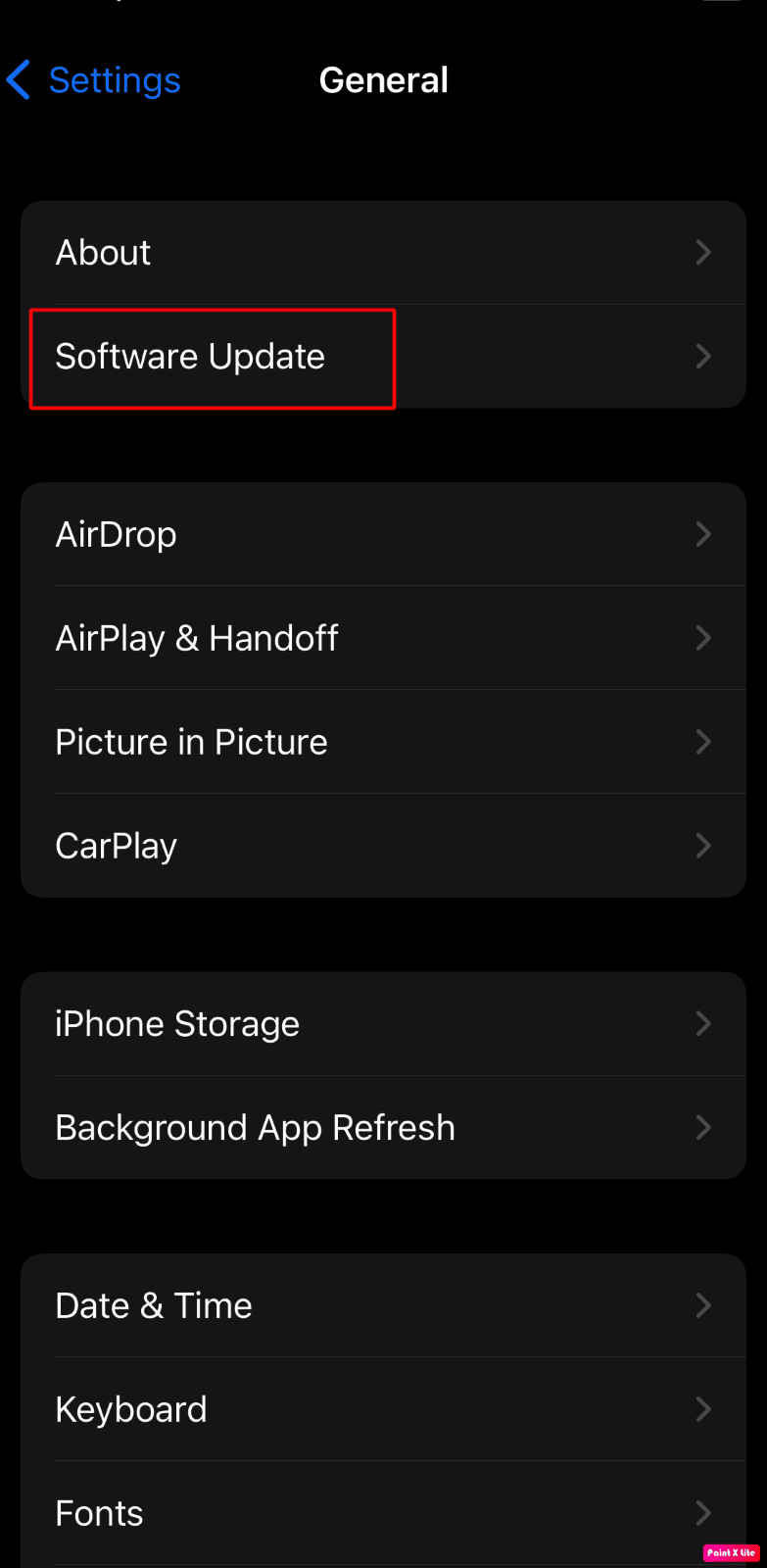 iPhone - الإعدادات - تحديث البرنامج | كيفية إصلاح مشاركة موقعي على iPhone باللون الرمادي