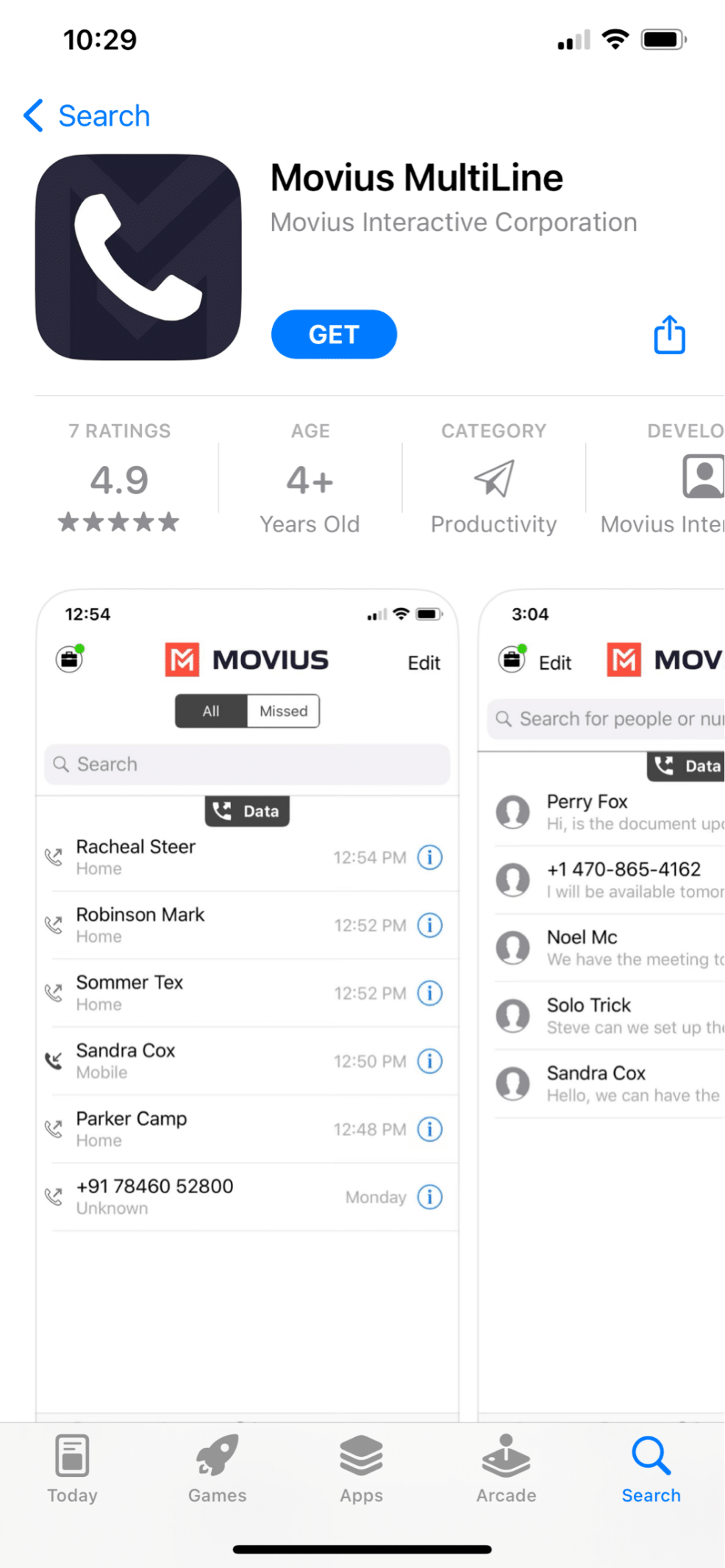 Movius มัลติไลน์ 22 แอพหมายเลขโทรศัพท์ปลอมฟรีที่ดีที่สุดสำหรับ iphone