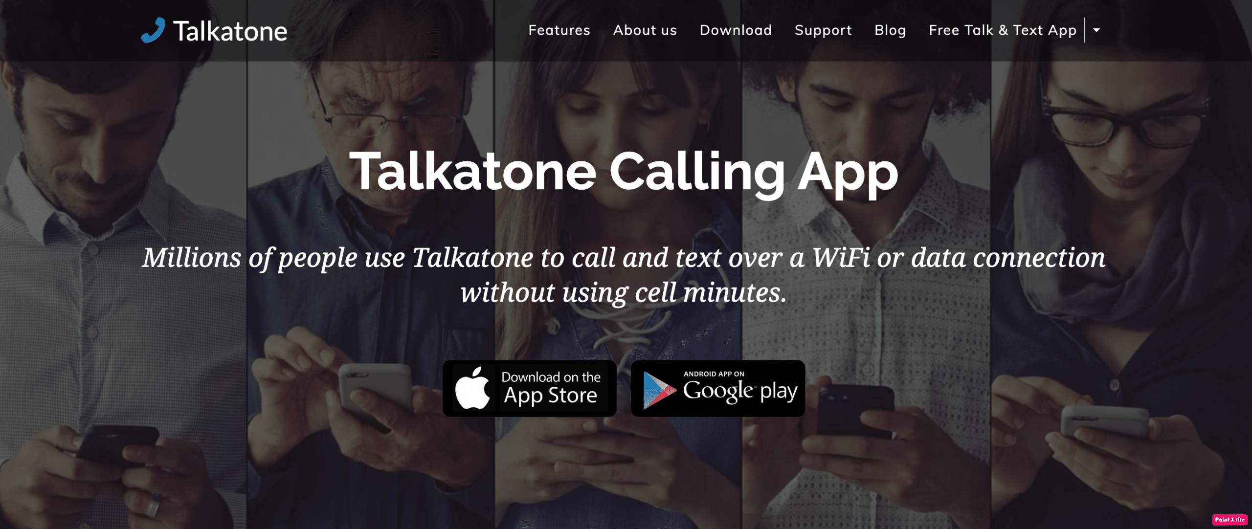 Talkatone 홈페이지