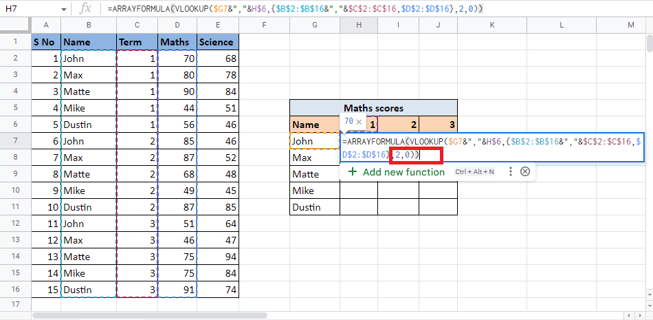 再次關閉括號以關閉 ARRAY FORMULA