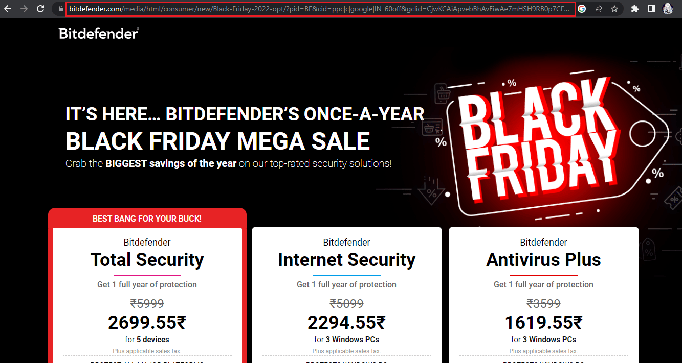 Pagina iniziale di Bitdefender