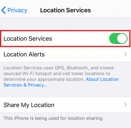 Serviços de localização Alternar configurações do iPhone | Como você pode saber se alguém desligou sua localização no iPhone