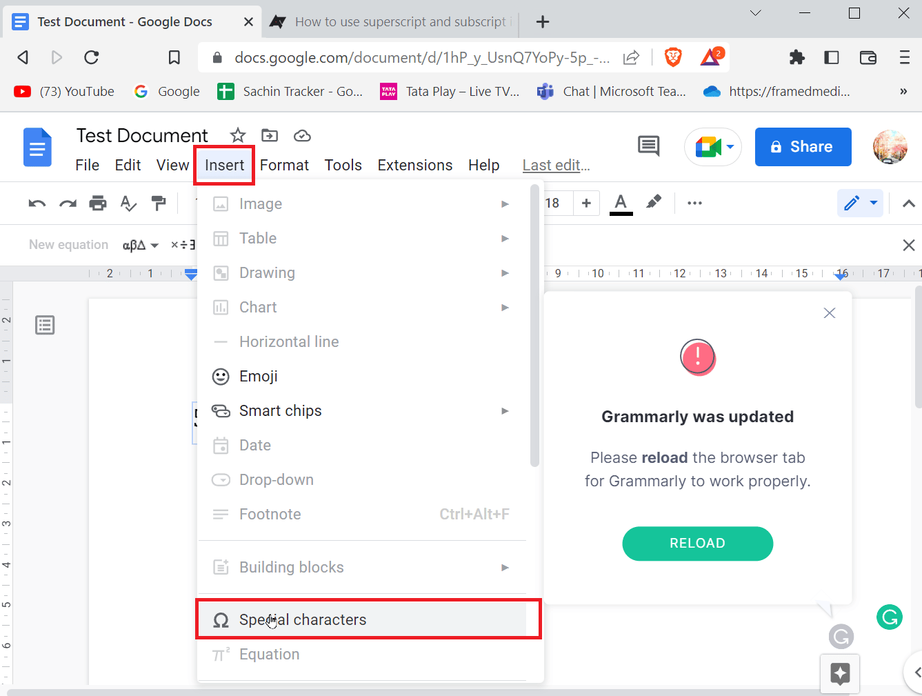 fare clic sul menu Caratteri speciali. Come aggiungere frecce, apici e simboli in Google Docs