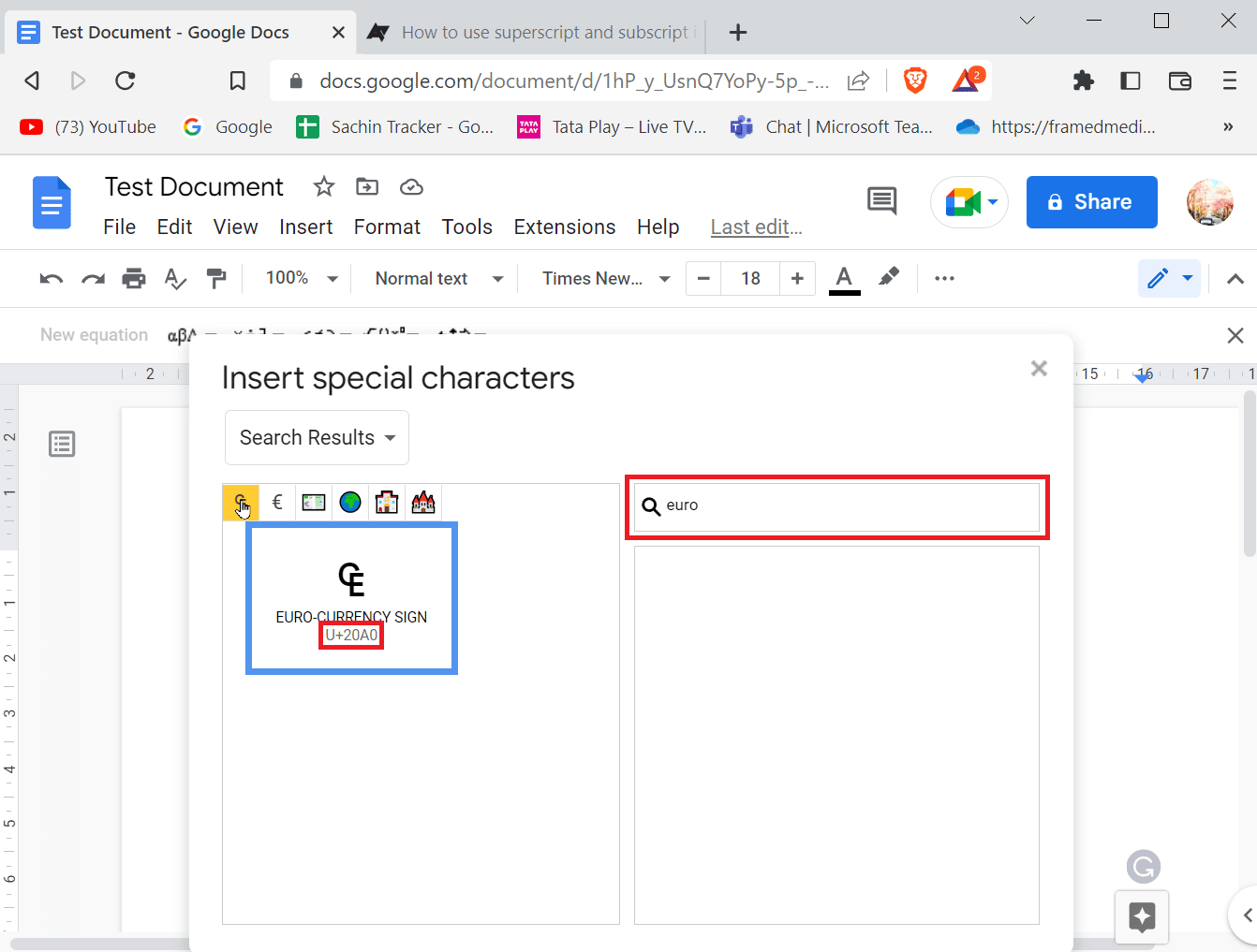 記号の上にカーソルを置き、記号の下にある値を書き留めます。