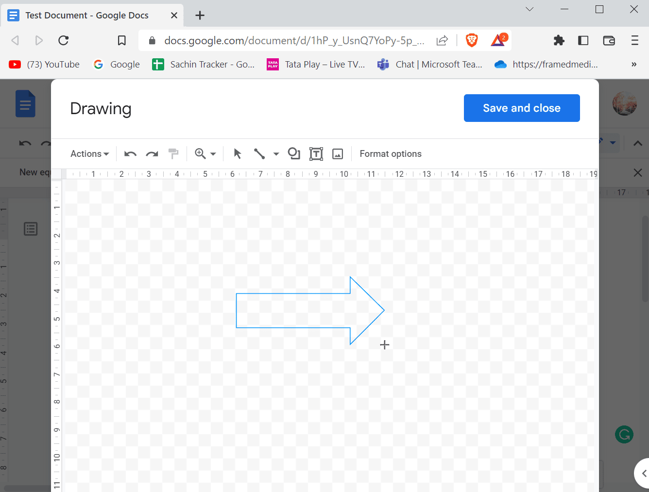 在提供的空間上畫一個箭頭。如何在 Google 文檔中添加箭頭、上標和符號