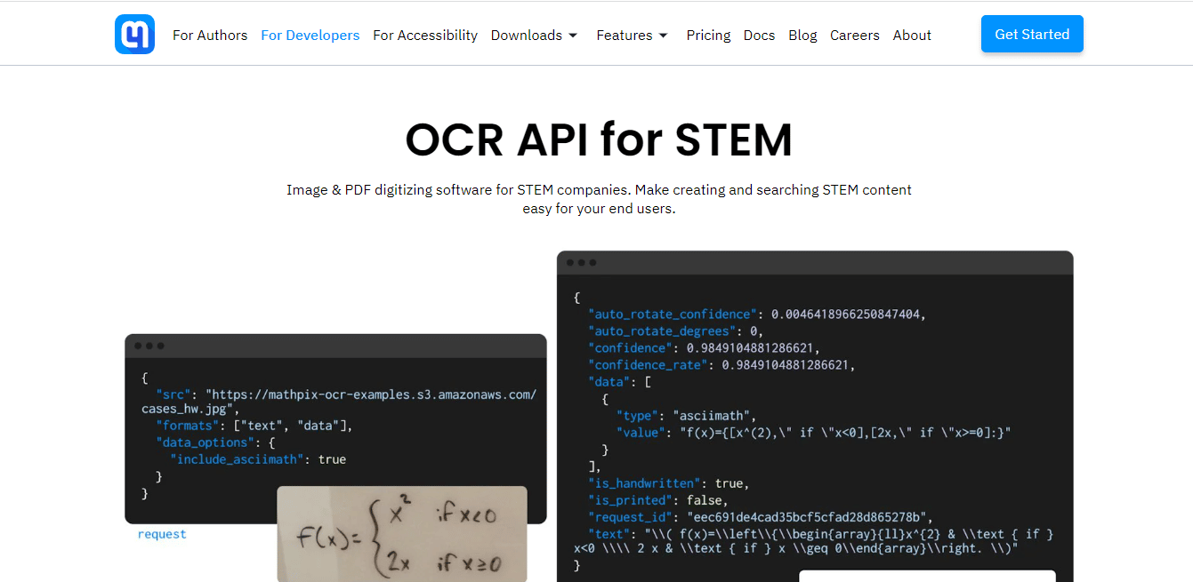 Oficjalna strona Mathpix. Top 10 najlepszych internetowych edytorów równań dla programu Word