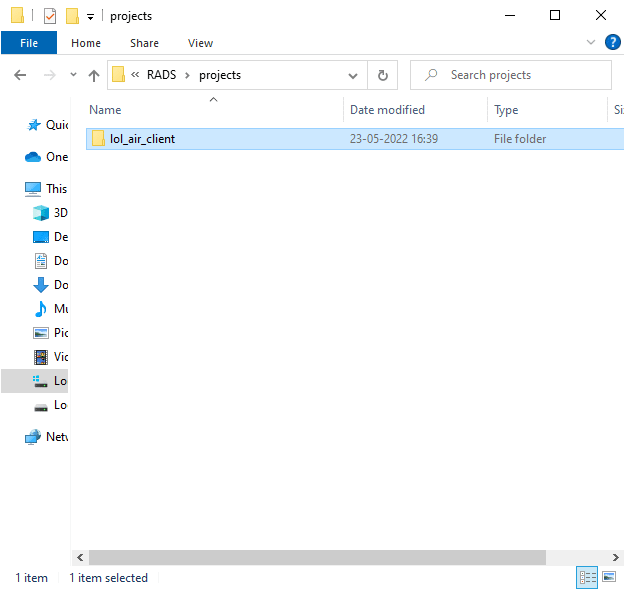 Anda juga dapat menemukan folder lol_air_client di beberapa lokasi lain. Bayar sedikit perhatian ekstra untuk menemukan folder.