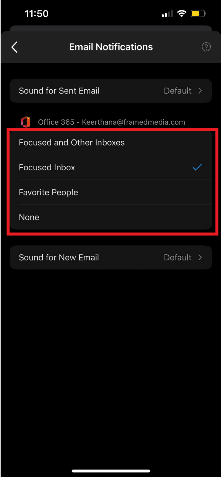 selectați una dintre următoarele opțiuni | Notificări push din calendarul aplicației Outlook pe iPhone