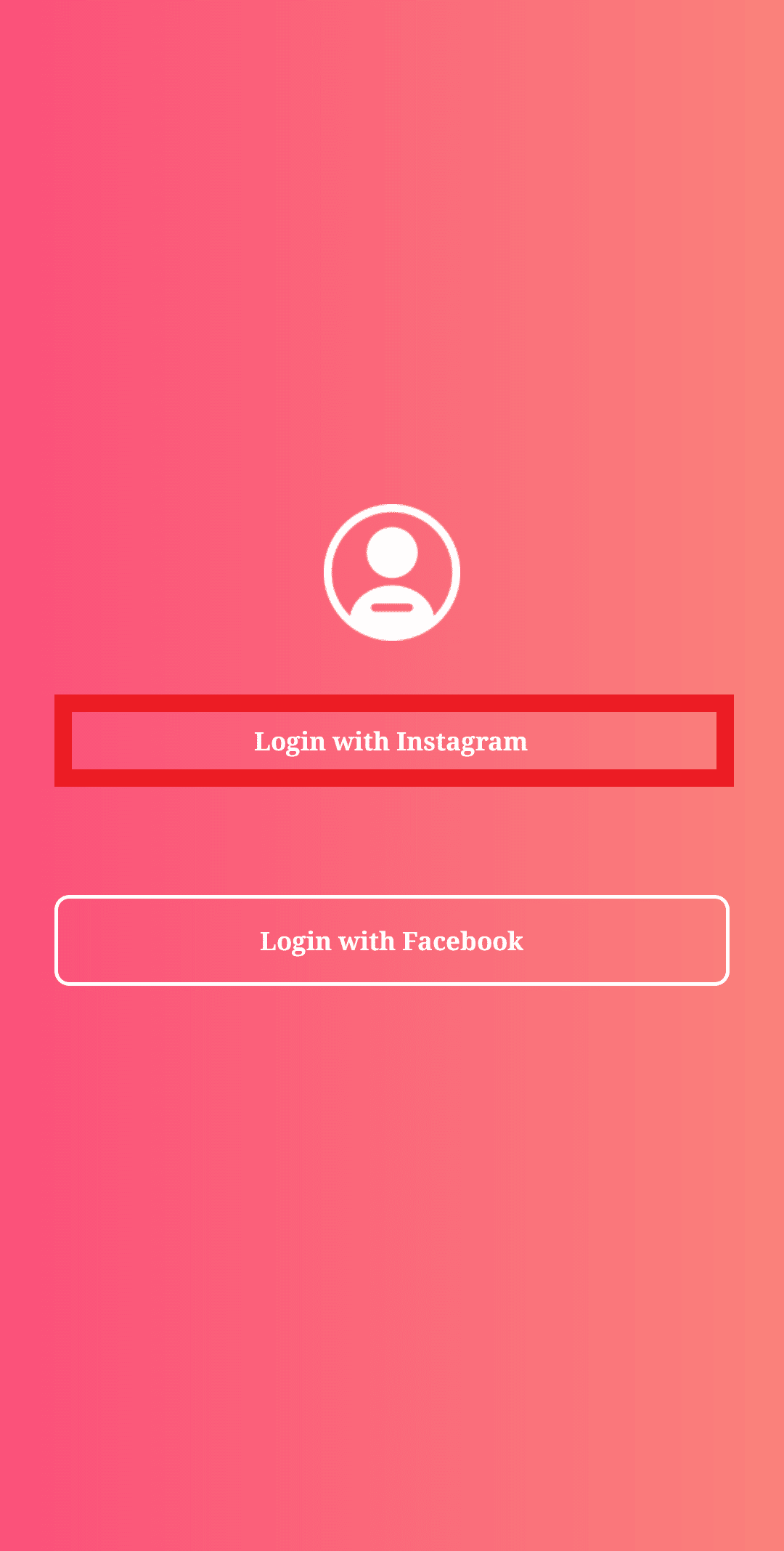 Tippe auf Login mit Instagram | Blockieren eines Followers